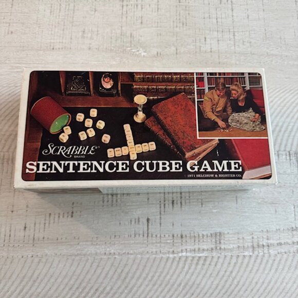 Vintage 1971 Scrabble Brand Sentence Cube Game (Mint) - Picture 1 of 10